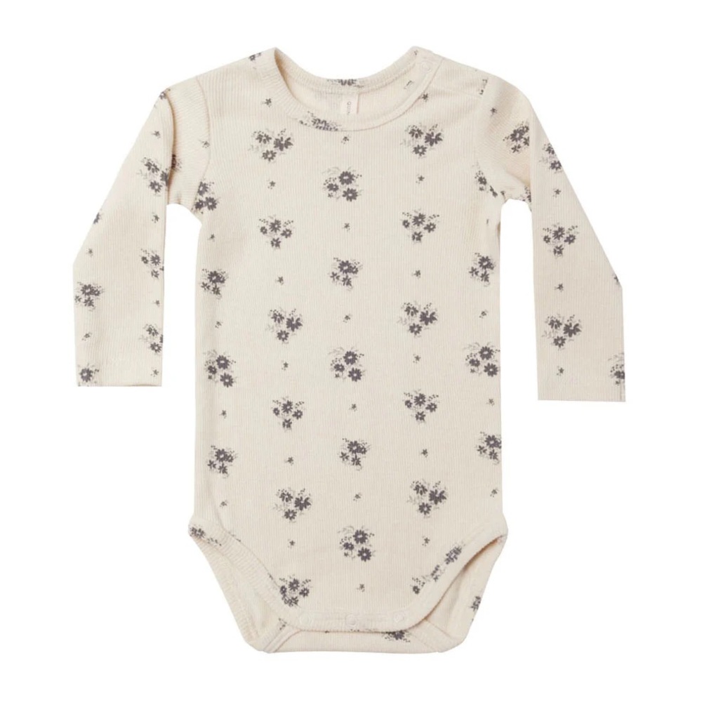 Quincy Mae Ribbed Bodysuit Navy Ditsy